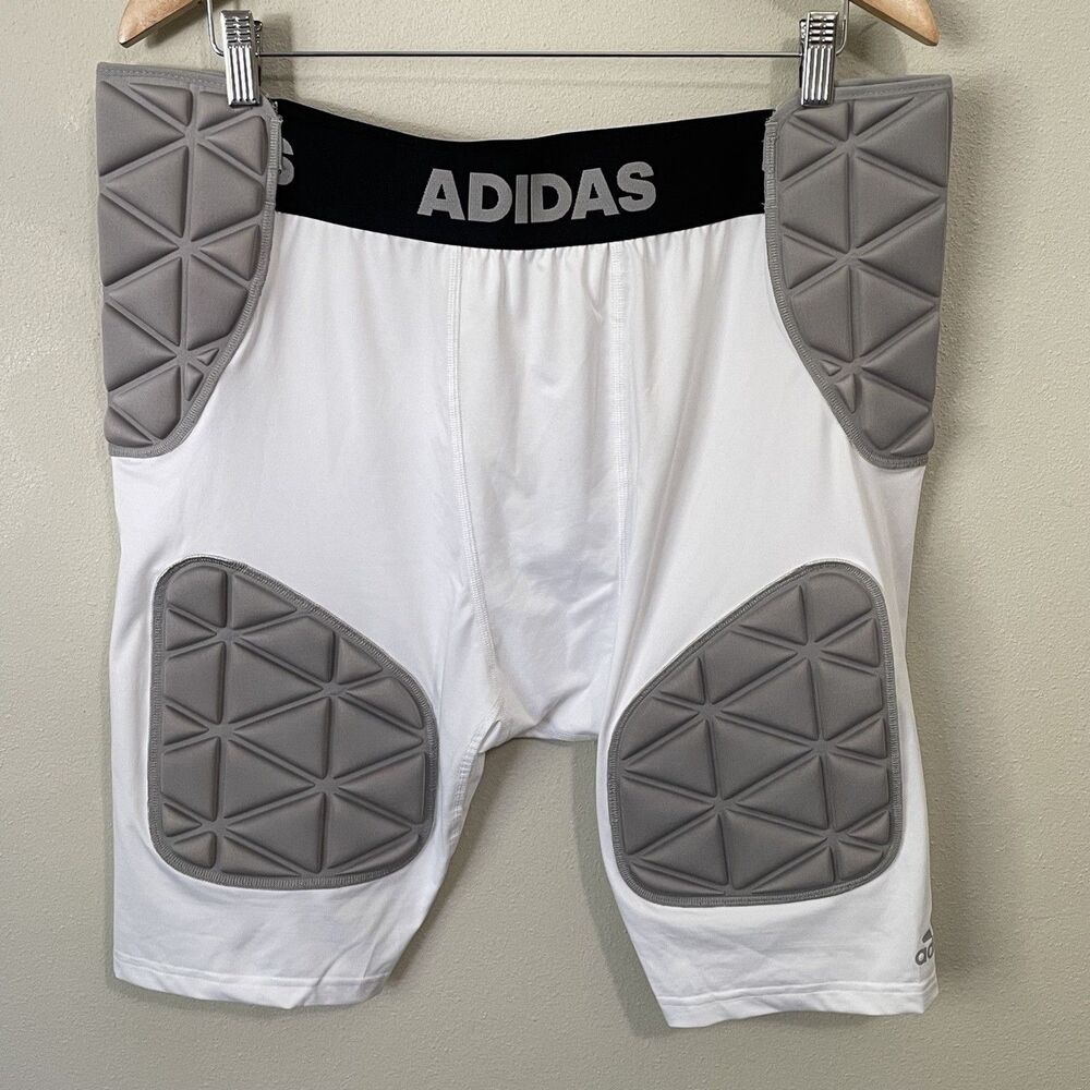 NWT Adidas Football Men’s XL Techfit Smash Girdle 5-Pad Shorts White NEW